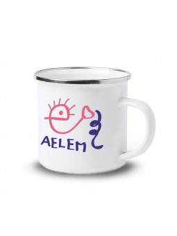 taza metálica AELEM. Ideal para desayunos